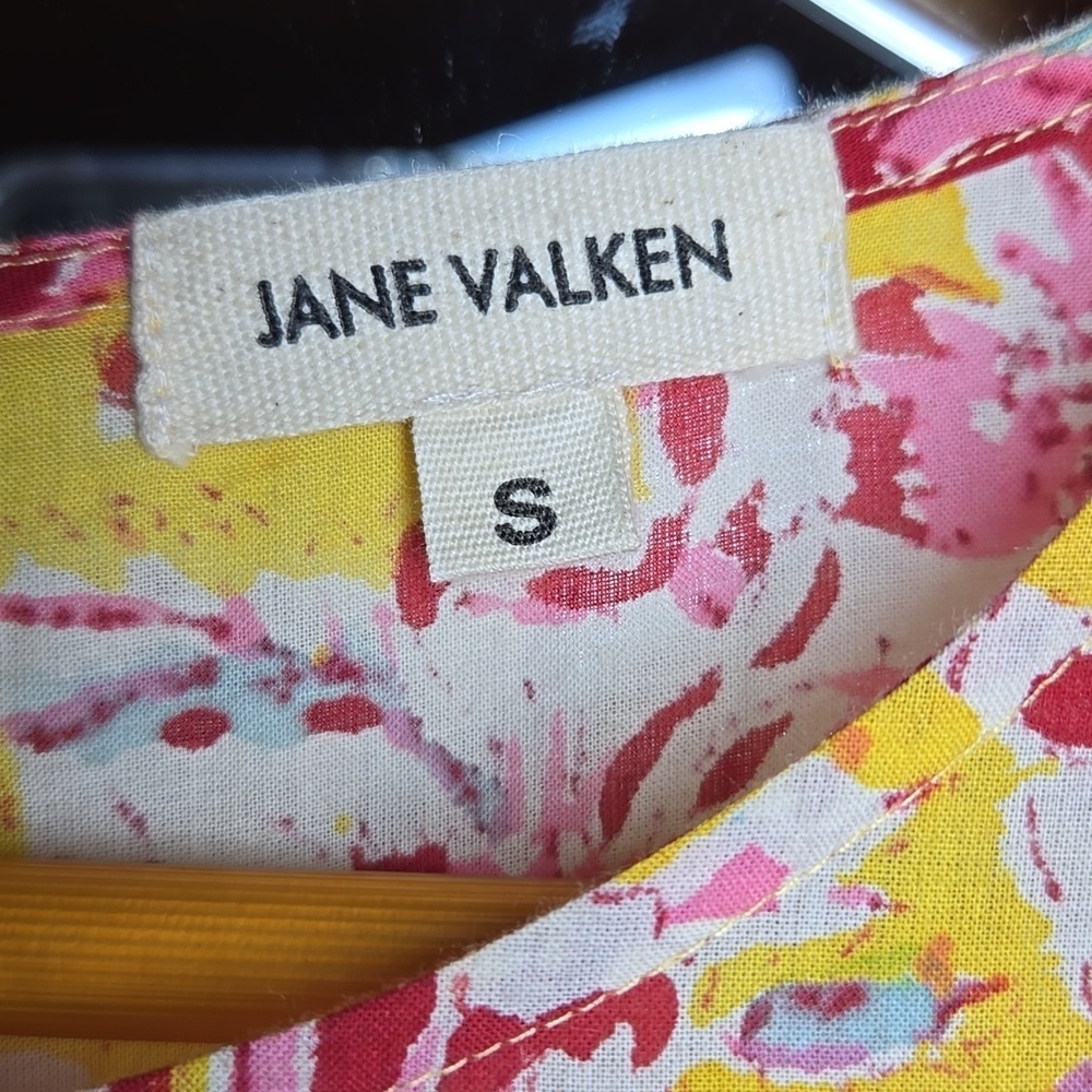Jane Valken Cotton Floral A-Line Teired 3/4 Belled Sleeved Midi Dress NWOT - Picture 11 of 11